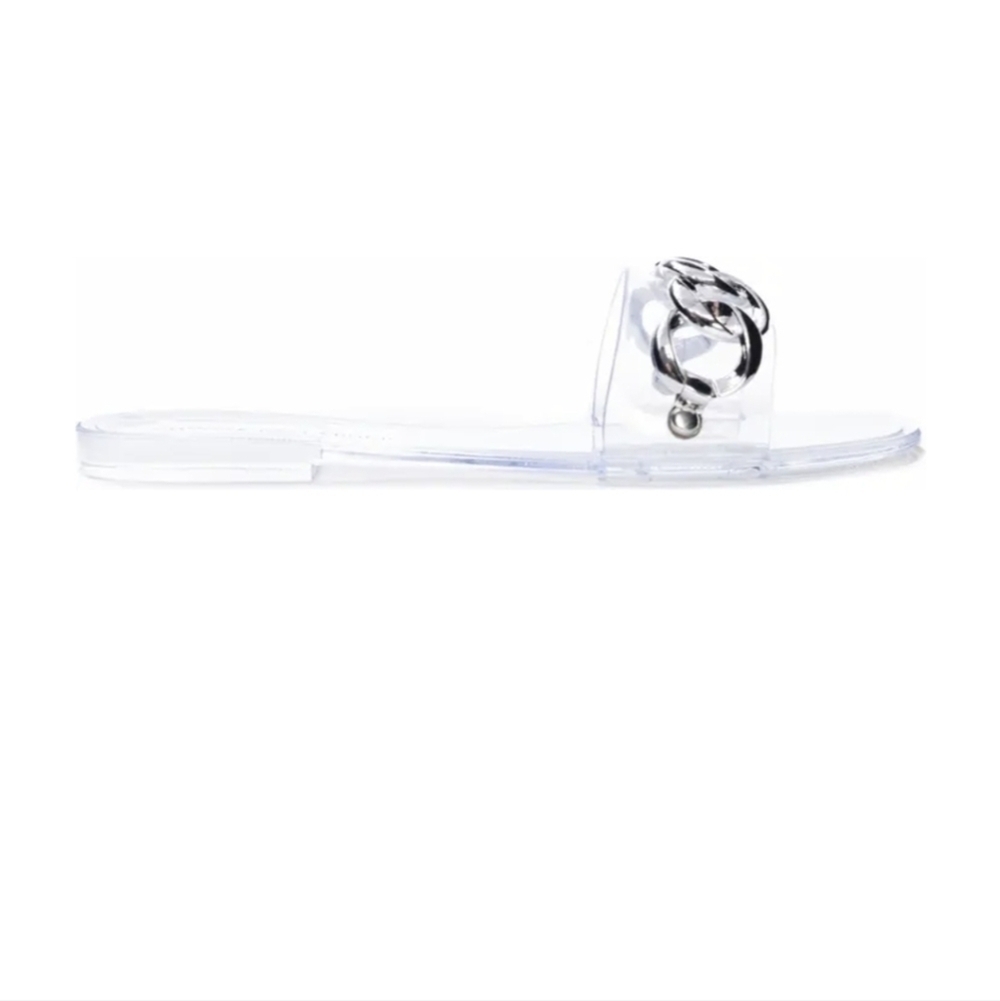 Midsummer Slide Sandal clear with silver chain size 8M - Picture 2 of 7